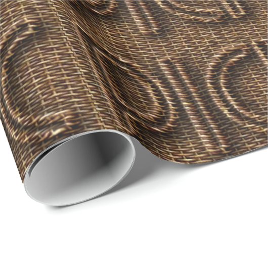 Papier Cadeau Picnic Funny Wicker Style Typographie Brown (Coin rond)