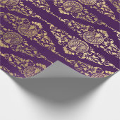 Papier Cadeau Pics d'or et figuier sur le violet (Coin)