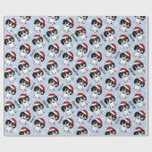 Papier Cadeau Piebald Dachshund Noël Personnalisé Nom du chien m (Plat)