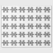 Papier Cadeau Pièce de puzzle en forme de code-barres motif desi (Plat)