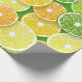 Papier Cadeau Pièces de fruits d'agrumes pop art 3 (Coin)