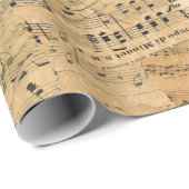 Papier Cadeau Pièces de musique Vintage ID389 (Coin rond)