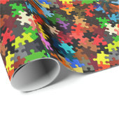 Papier Cadeau Pièces de puzzle (Coin rond)
