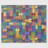 Papier Cadeau pièces de puzzle couleur (Plat)