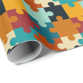 Papier Cadeau Pièces de puzzle esthétique vintage Motif (Coin rond)