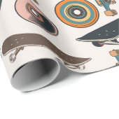 Papier Cadeau Pièces de skateboarders (Coin rond)