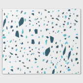 Papier Cadeau Pièces de Terrazzo Bleu (Plat)