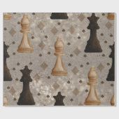 Papier Cadeau Pièces d'échecs (Plat)