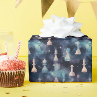 Papier Cadeau Pièces d'échecs Galaxie moderne Nebula Espace cosm