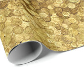 Papier Cadeau pièces d'or (Coin rond)