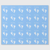 Papier Cadeau Pied bébé blanc - C'est un bébé garçon (Plat)