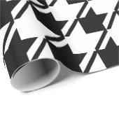 Papier Cadeau Pied de fond noir blanc (Coin rond)