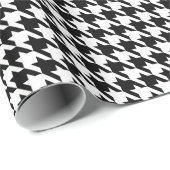 Papier Cadeau Pied de fond noir et blanc (Coin rond)