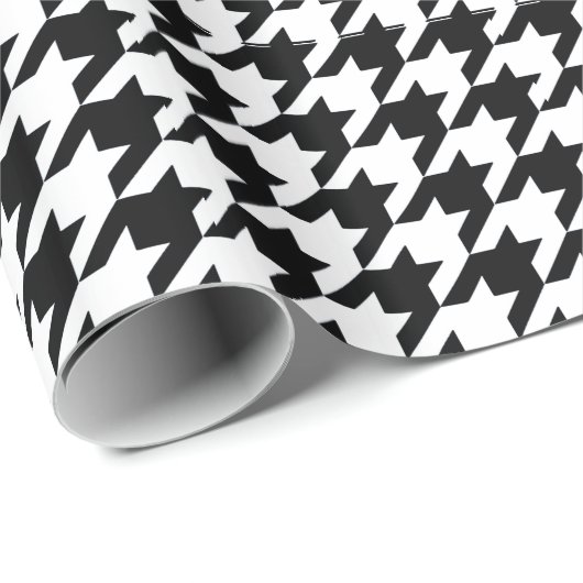 Papier Cadeau Pied-de-poule élégant noir chez Emporiomoffa (Coin rond)