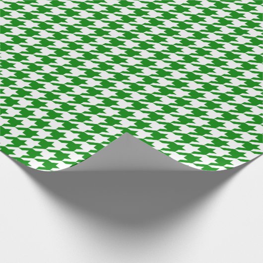 Papier Cadeau Pied-de-poule vert et blanc moyen (Coin)