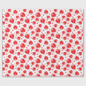 Papier Cadeau Pieds bébé et Coeurs en rouge (Plat)