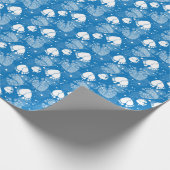 Papier Cadeau Pieds bébé et Coeurs Motif en bleu (Coin)