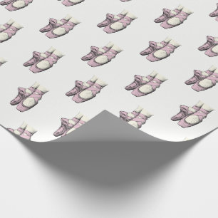 Papier Cadeau Pieds de Ballerina à la pointe #3 Lt Rose