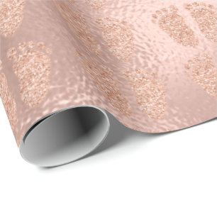 Papier Cadeau Pieds roses d'or de fille de parties scintillantes