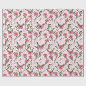 Papier Cadeau Piège à Flytrap Venus rose mignonne accroché à vot (Plat)