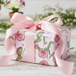 Papier Cadeau Piège à Flytrap Venus rose mignonne accroché à vot