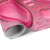 Papier Cadeau Piège Cadeau En Forme De Coeur Rose (Coin rond)