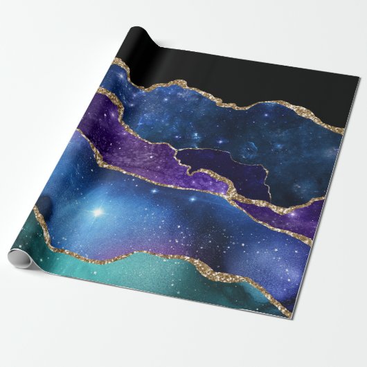 Papier Cadeau Pierre d'Agate Galaxy (Déroulé)