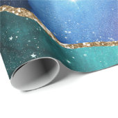 Papier Cadeau Pierre d'Agate Galaxy (Coin rond)