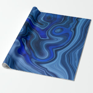 Papier Cadeau Pierre de Malachite Bleue Géologie de Gemme Unique