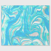 Papier Cadeau Pierre De Marbre Bleu Et Beige (Plat)