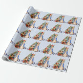 Papier Cadeau Pierre le lapin avec Elf et sapin de Noël (Déroulé)