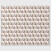 Papier Cadeau Pierre le lapin avec le Père Noël (Plat)