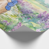 Papier Cadeau Pierre le lapin avec lilas aquarelle (Coin)