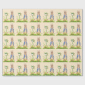 Papier Cadeau Pierre le lapin dans son jardin (Plat)