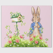 Papier Cadeau Pierre le lapin dans son jardin (Plat)
