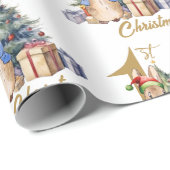 Papier Cadeau Pierre le lapin Premier Noël (Coin rond)