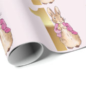Papier Cadeau Pierre le lapin rose Veste premier anniversaire (Coin rond)