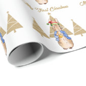Papier Cadeau Pierre le lapin Santa Hat Premier arbre de Noël (Coin rond)