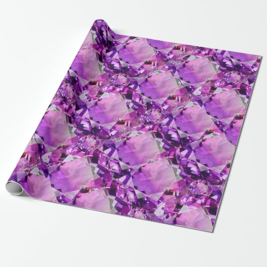 PAPIER CADEAU PIERRE PORTE-BONHEUR POURPRE LILAS DE GEMME DE (Déroulé)