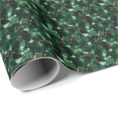 Papier Cadeau Pierre précieuse vert foncé (Coin rond)