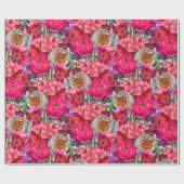 Papier Cadeau Pierre rose et blanche et fleurs d'Hydrangée (Plat)