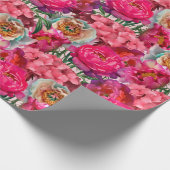 Papier Cadeau Pierre rose et blanche et fleurs d'Hydrangée (Coin)