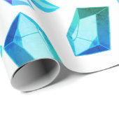 Papier Cadeau Pierres de Géode Modernes Bleues et Vertes (Coin rond)