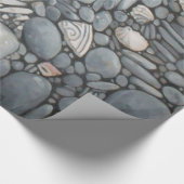 Papier Cadeau Pierres de plage Coques Galets Rochers Peinture Ar (Coin)