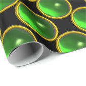 PAPIER CADEAU PIERRES D'ÉMERAUDE VERT CLAIR (Coin rond)