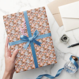 Papier Cadeau Pierres précieuses en or rose