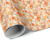 Papier Cadeau Pierres précieuses orange (Coin rond)