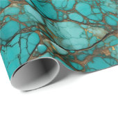 Papier Cadeau Pierres turquoise (Coin rond)