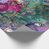 Papier Cadeau Pierrot à fleurs couronné de violet (Coin)