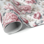 Papier Cadeau Pies roses (Coin rond)